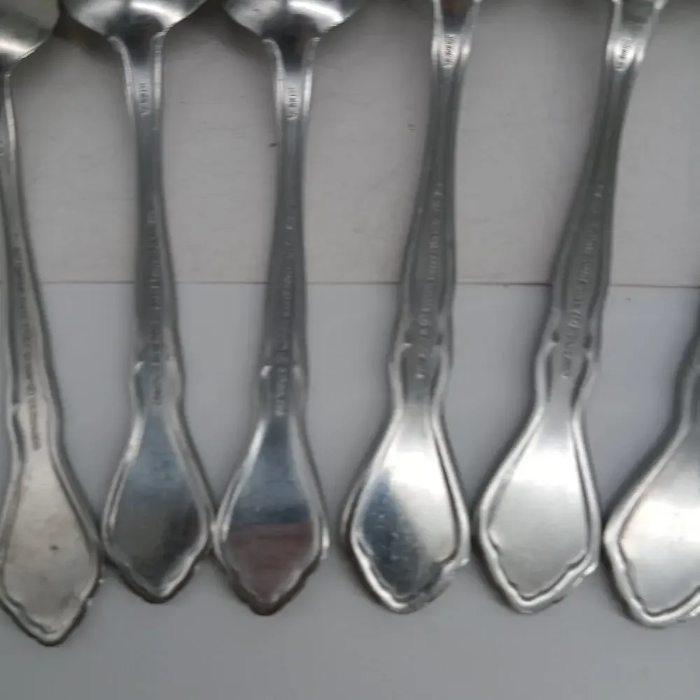 7X Spoons Washington Forge SPRING MEADOW Stainless Flatware Table TEASPOONS